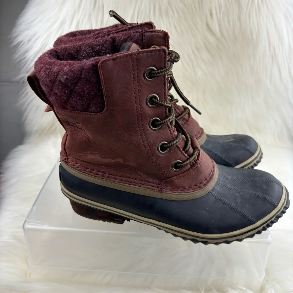 Sorel Slimpack Lace up Winter Boots Size 8